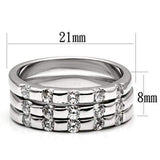 Alamode Rhodium Brass Ring with AAA Grade CZ in Clear - Alamode - Flyclothing LLC