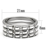 Alamode Rhodium Brass Ring with AAA Grade CZ in Clear - Alamode