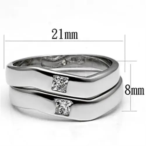 Alamode Rhodium Brass Ring with AAA Grade CZ in Clear - Alamode - Flyclothing LLC