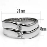 Alamode Rhodium Brass Ring with AAA Grade CZ in Clear - Alamode - Flyclothing LLC