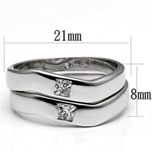 Alamode Rhodium Brass Ring with AAA Grade CZ in Clear - Alamode - Flyclothing LLC