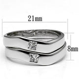 Alamode Rhodium Brass Ring with AAA Grade CZ in Clear - Alamode