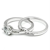 Alamode Rhodium Brass Ring with AAA Grade CZ in Clear - Alamode - Flyclothing LLC