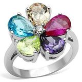 Alamode Rhodium Brass, AAA CZ , Multi Color - Alamode - Flyclothing LLC