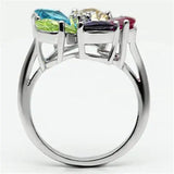 Alamode Rhodium Brass, AAA CZ , Multi Color - Alamode - Flyclothing LLC