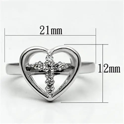 Alamode Rhodium Brass Ring with AAA Grade CZ in Clear - Alamode - Flyclothing LLC