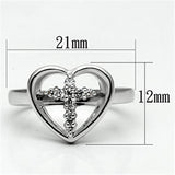 Alamode Rhodium Brass Ring with AAA Grade CZ in Clear - Alamode