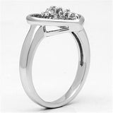 Alamode Rhodium Brass Ring with AAA Grade CZ in Clear - Alamode