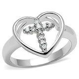 Alamode Rhodium Brass Ring with AAA Grade CZ in Clear - Alamode