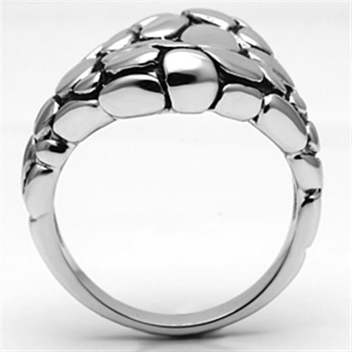 Alamode Rhodium Brass Ring with No Stone - Flyclothing LLC