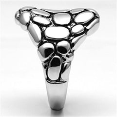 Alamode Rhodium Brass Ring with No Stone - Flyclothing LLC