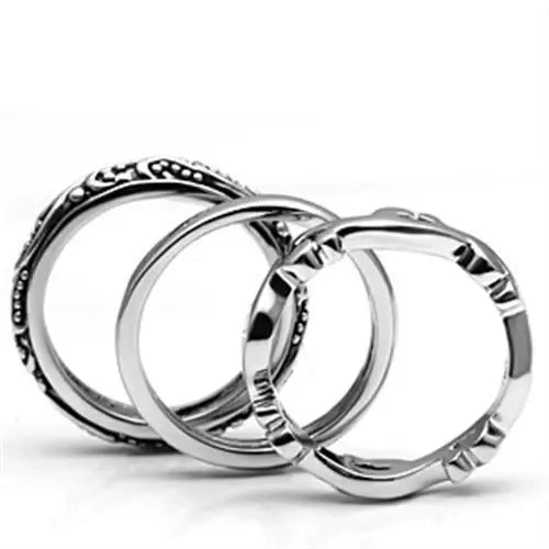 Alamode Rhodium Brass Ring with No Stone - Alamode - Flyclothing LLC
