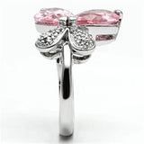 Alamode Rhodium Brass Ring with AAA Grade CZ in Rose - Alamode - Flyclothing LLC