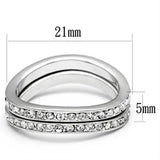 Alamode Rhodium Brass Ring with Top Grade Crystal in Clear - Alamode - Flyclothing LLC