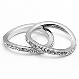 Alamode Rhodium Brass Ring with Top Grade Crystal in Clear - Alamode