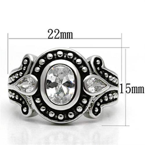 Alamode Rhodium Brass Ring with AAA Grade CZ in Clear - Alamode - Flyclothing LLC