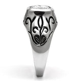 Alamode Rhodium Brass Ring with AAA Grade CZ in Clear - Alamode