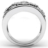 Alamode Rhodium Brass Ring with AAA Grade CZ in Clear - Alamode - Flyclothing LLC