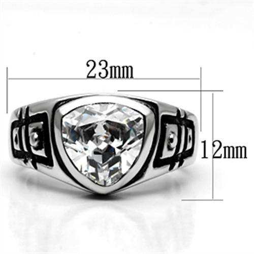 Alamode Rhodium Brass Ring with AAA Grade CZ in Clear - Alamode - Flyclothing LLC