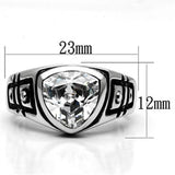 Alamode Rhodium Brass Ring with AAA Grade CZ in Clear - Alamode