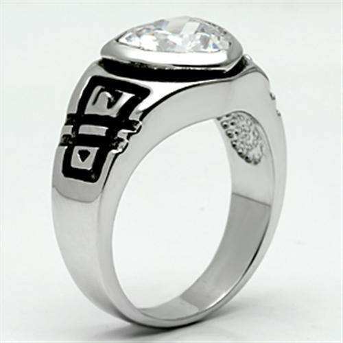 Alamode Rhodium Brass Ring with AAA Grade CZ in Clear - Alamode - Flyclothing LLC