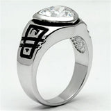 Alamode Rhodium Brass Ring with AAA Grade CZ in Clear - Alamode