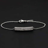 Alamode Rhodium Brass Bracelet with AAA Grade CZ in Clear - Alamode - Flyclothing LLC