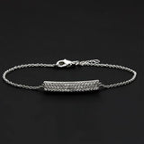 Alamode Rhodium Brass Bracelet with AAA Grade CZ in Clear - Alamode