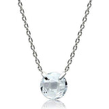 Alamode Rhodium Brass Necklace with AAA Grade CZ in Clear - Alamode - Flyclothing LLC