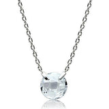 Alamode Rhodium Brass Necklace with AAA Grade CZ in Clear - Alamode