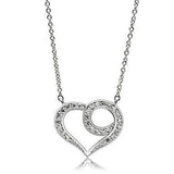 Alamode Rhodium Brass Necklace with AAA Grade CZ in Clear - Alamode - Flyclothing LLC