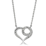 Alamode Rhodium Brass Necklace with AAA Grade CZ in Clear - Alamode