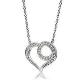 Alamode Rhodium Brass Necklace with AAA Grade CZ in Clear - Alamode