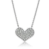 Alamode Rhodium Brass Necklace with AAA Grade CZ in Clear - Alamode - Flyclothing LLC