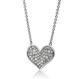 Alamode Rhodium Brass Necklace with AAA Grade CZ in Clear - Alamode