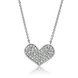 Alamode Rhodium Brass Necklace with AAA Grade CZ in Clear - Alamode
