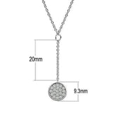 Alamode Rhodium Brass Necklace with AAA Grade CZ in Clear - Alamode