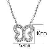 Alamode Rhodium Brass Necklace with AAA Grade CZ in Clear - Alamode