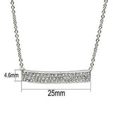 Alamode Rhodium Brass Necklace with AAA Grade CZ in Clear - Alamode