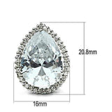 Alamode Rhodium Brass Earrings with AAA Grade CZ in Clear - Alamode