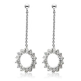 Alamode Rhodium Brass Earrings with AAA Grade CZ in Clear - Alamode - Flyclothing LLC