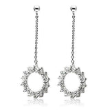 Alamode Rhodium Brass Earrings with AAA Grade CZ in Clear - Alamode