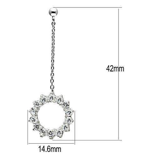 Alamode Rhodium Brass Earrings with AAA Grade CZ in Clear - Alamode - Flyclothing LLC