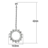 Alamode Rhodium Brass Earrings with AAA Grade CZ in Clear - Alamode