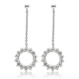 Alamode Rhodium Brass Earrings with AAA Grade CZ in Clear - Alamode