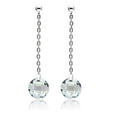 Alamode Rhodium Brass Earrings with AAA Grade CZ in Clear - Alamode