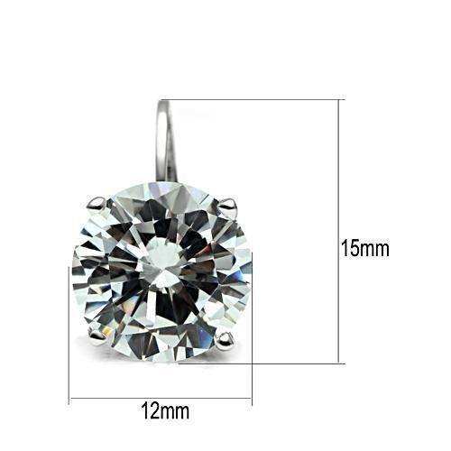Alamode Rhodium Brass Earrings with AAA Grade CZ in Clear - Alamode - Flyclothing LLC