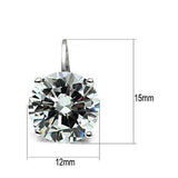 Alamode Rhodium Brass Earrings with AAA Grade CZ in Clear - Alamode