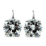 Alamode Rhodium Brass Earrings with AAA Grade CZ in Clear - Alamode
