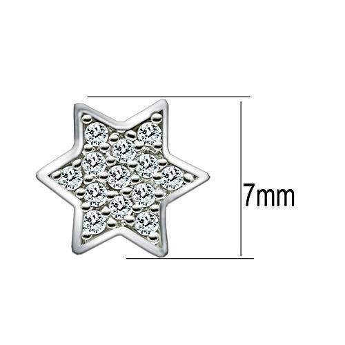 Alamode Rhodium Brass Earrings with AAA Grade CZ in Clear - Alamode - Flyclothing LLC
